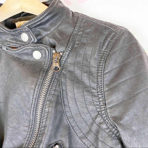 NEW Free People Black Fenix Vegan Moto Jacket S - Picture 8 of 16